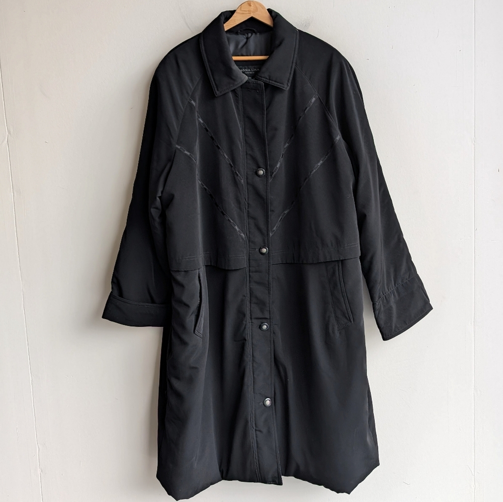 Mona Lisa By Fen-nelli Black Long Winter Over Coat